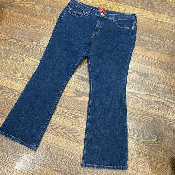 Levi’s 515 Boot Cut Jeans Size 16S Dark Wash Denim Leather 2 Horse Patch - Picture 10 of 10